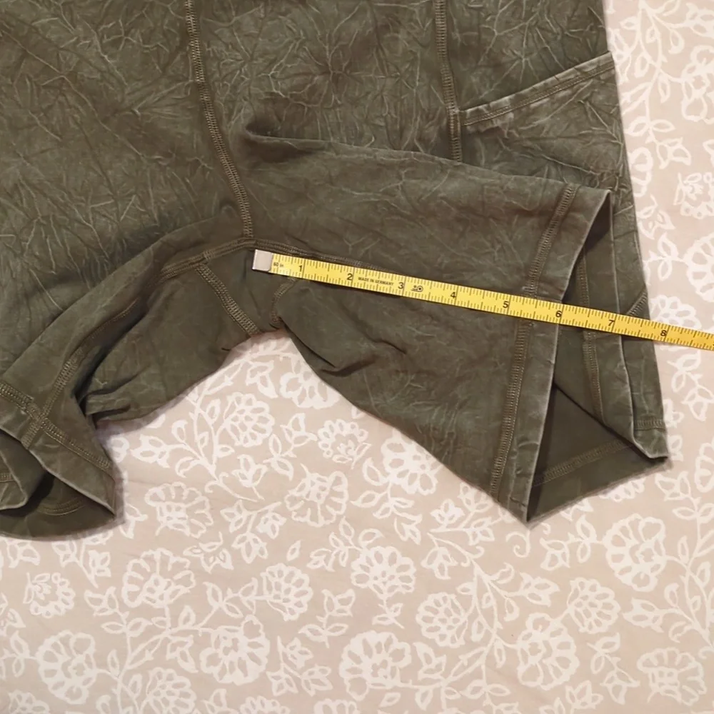 Olive Green Lululemon Bike Shorts - Picture 3 of 4